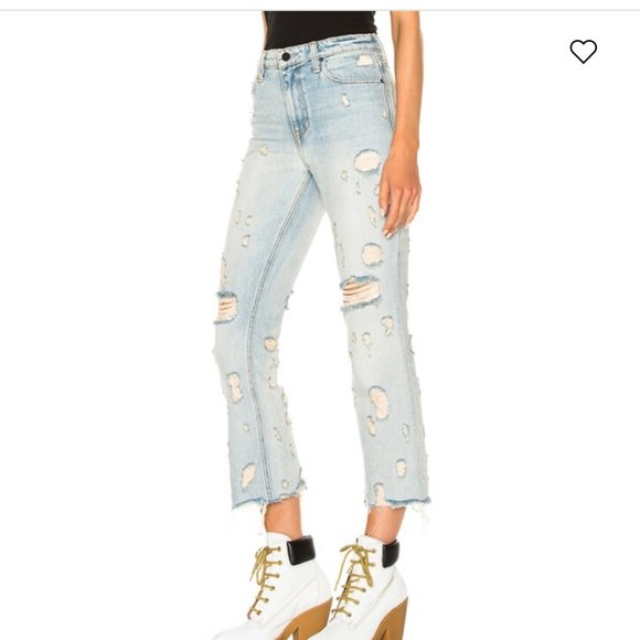 NWT ALEXANDER WANG Grind Scratch Jeans sz 26 - Picture 2 of 9